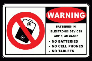 battery warning sticker