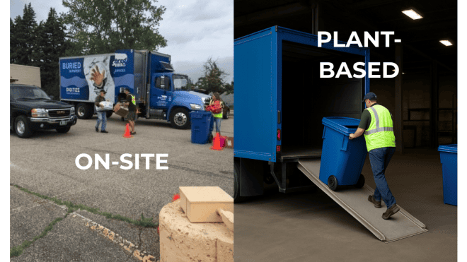 On-Site Shredding vs. Plant-Based Shredding: