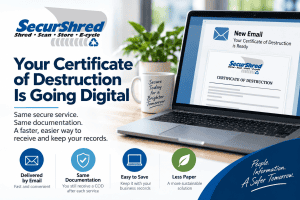 SecurShred's Certificate of Destruction is going digital.